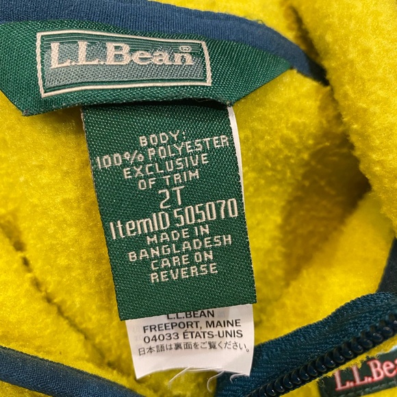 L.L. Bean Bright Yellow Kids Fleece Hoodie - Picture 3 of 3